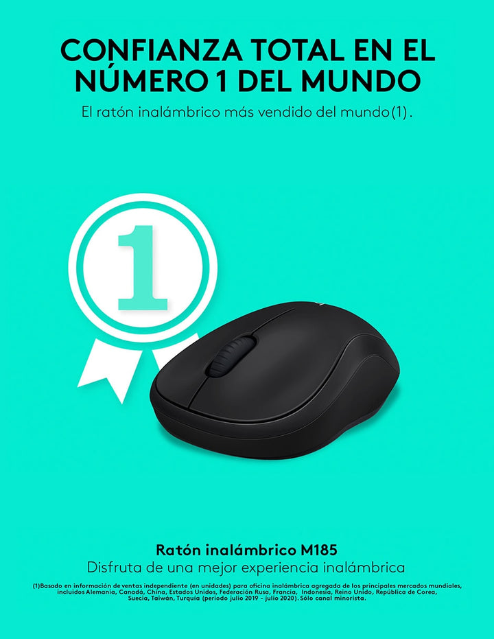 Mouse Gamer Inalámbrico Logitech M185 Gris - Image 5