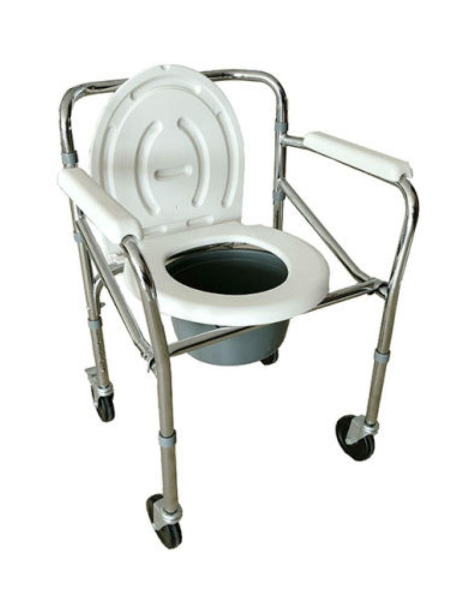 Silla Baño Cromada Aluminio Ruedas Frenado Super Confort - Image 1