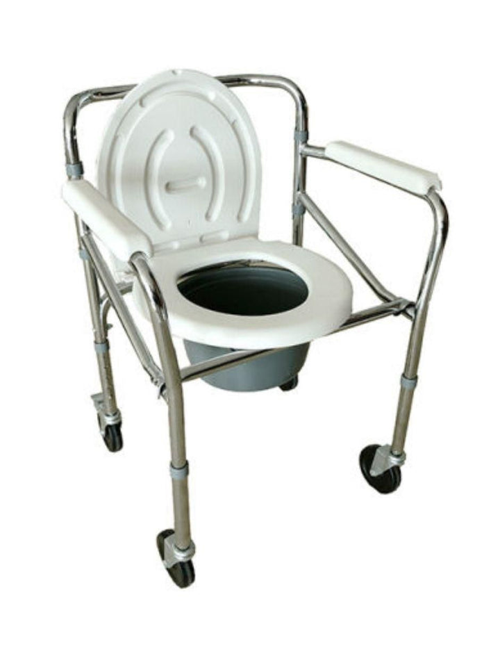 Silla Baño Cromada Aluminio Ruedas Frenado Super Confort - Image 1