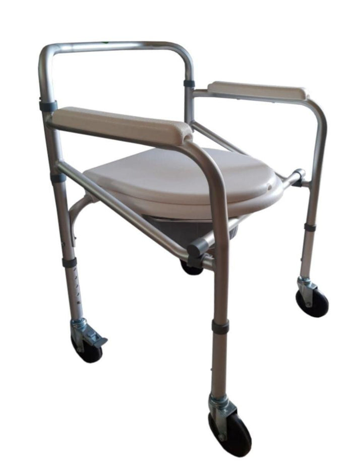 Silla Baño Cromada Aluminio Ruedas Frenado Super Confort - Image 2
