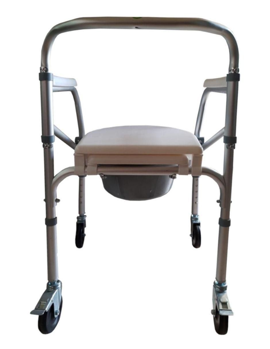 Silla Baño Cromada Aluminio Ruedas Frenado Super Confort - Image 3