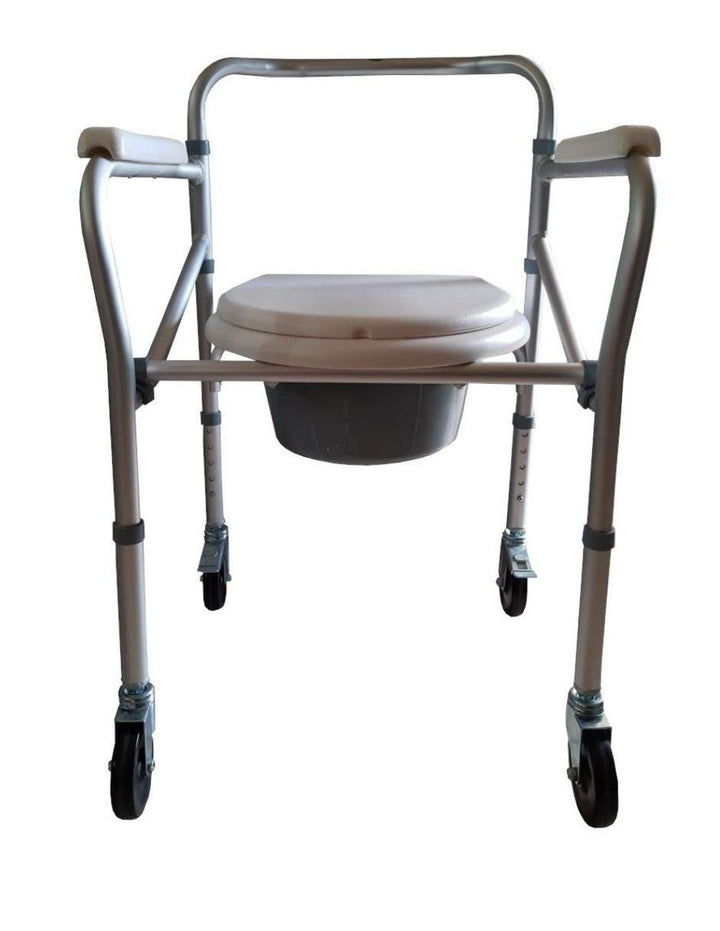 Silla Baño Cromada Aluminio Ruedas Frenado Super Confort - Image 4