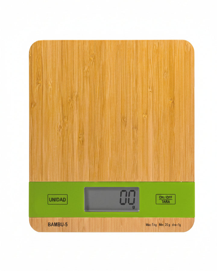Báscula de Cocina Rhino Bambú 5kg Precisión 1g - Image 1