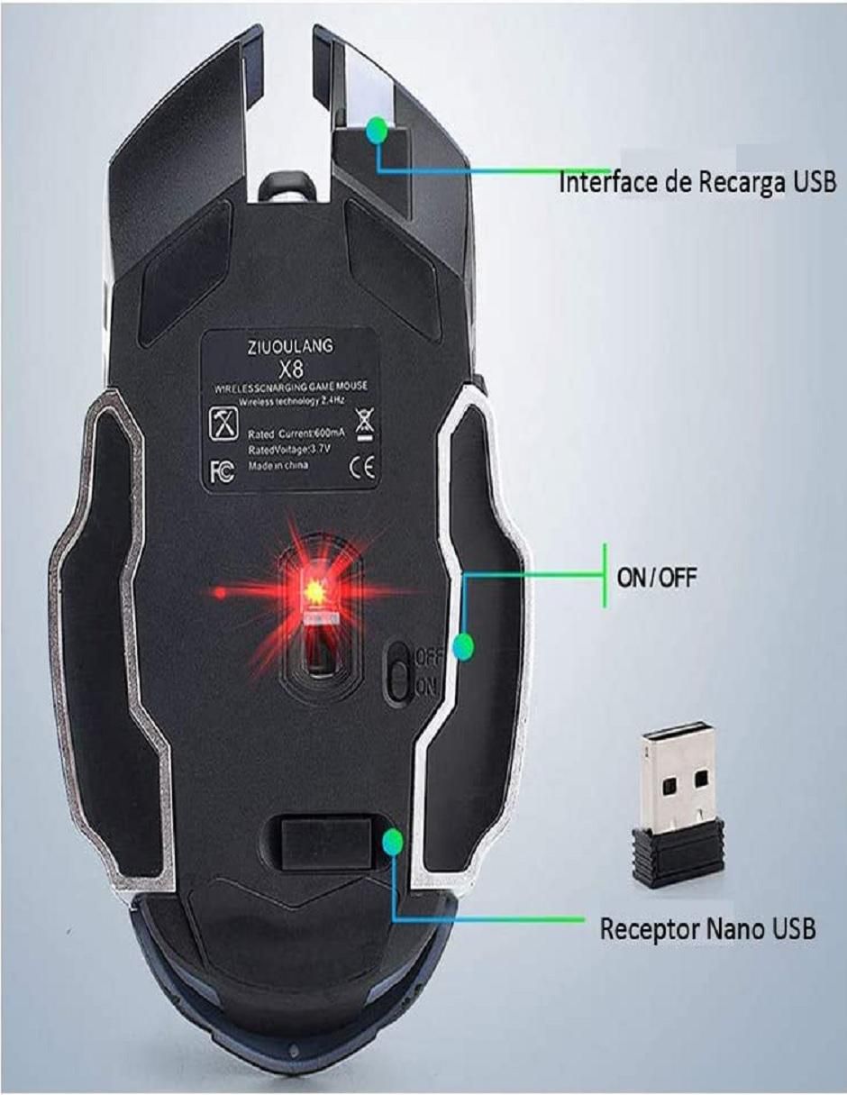 Mouse Gamer Inalámbrico Ziyou Lang X8 - Image 3