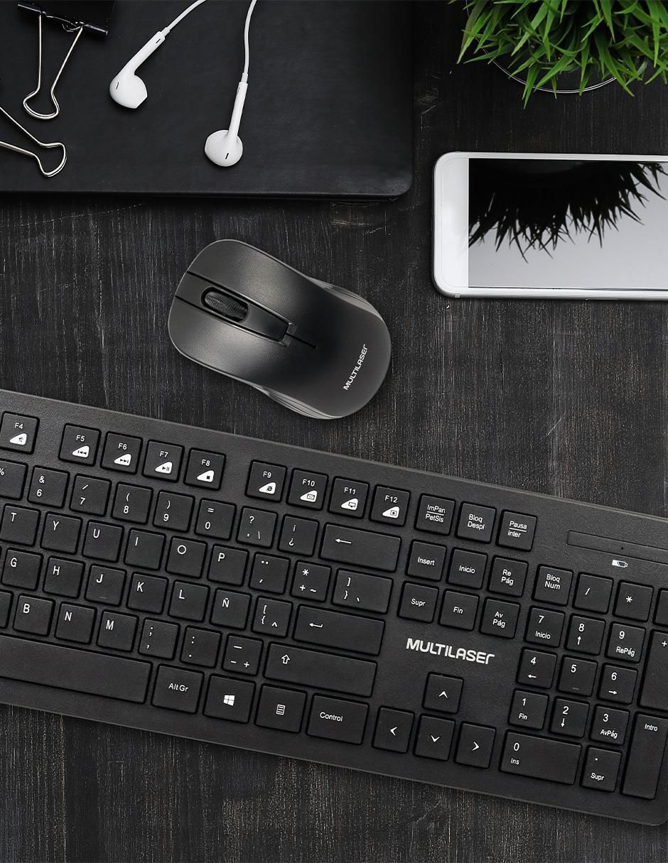 Mouse y Teclado Inalámbrico Slim Multilaser - Image 4