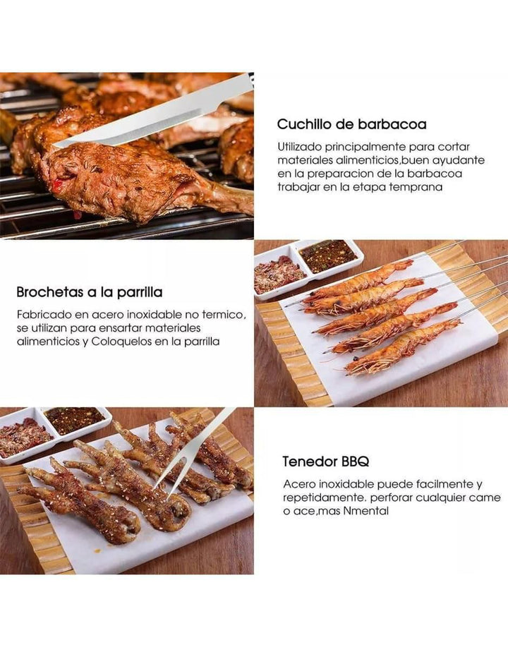 Set de Utensilios para Asar Acero Inoxidable 5 Piezas - Image 2