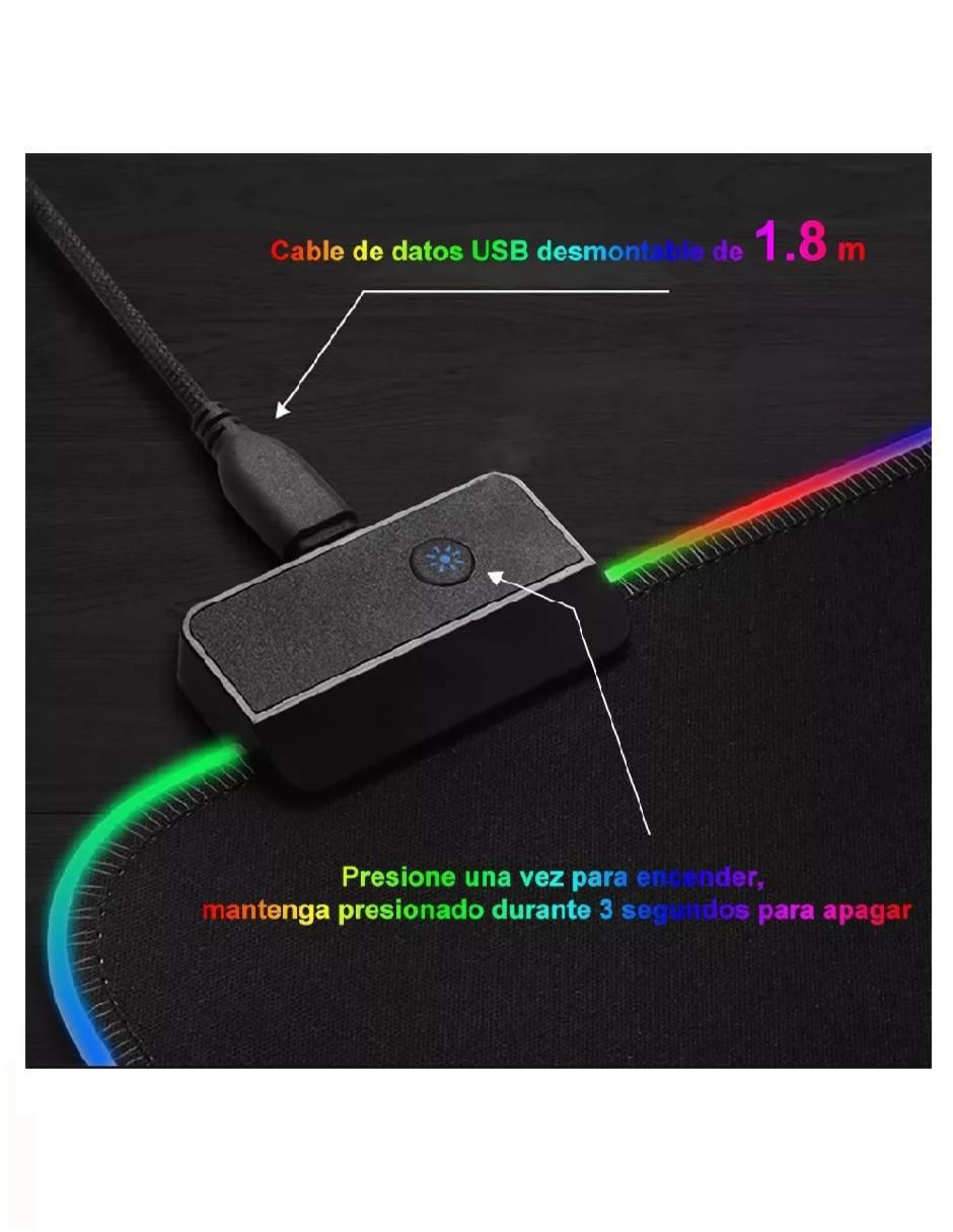 Mouse Pad RGB Antideslizante Impermeable - Image 3