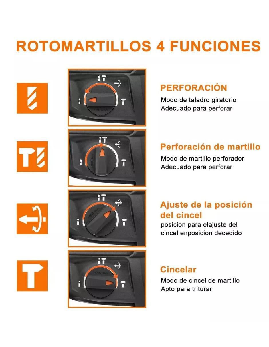 Rotomartillo Teeno 800W Percusión y Cincel - Image 3