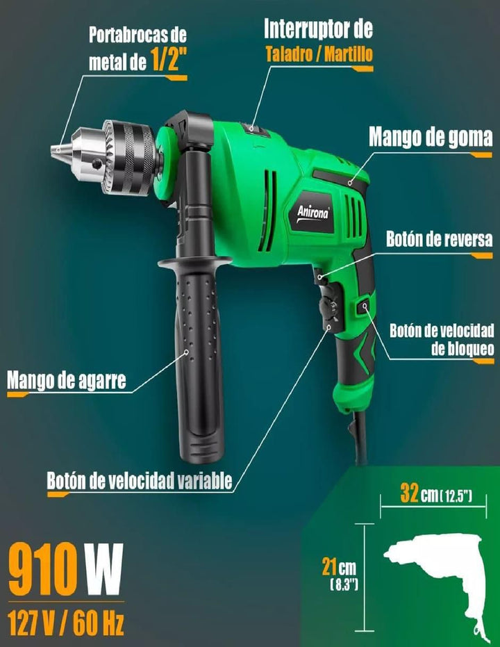 Rotomartillo 910W Velocidad Variable Reversible - Image 2