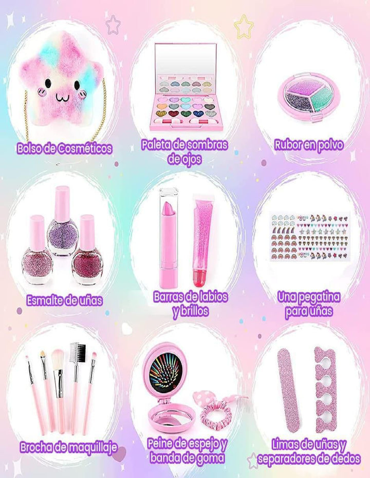 Set de Maquillaje para Niñas Lavable 5 Piezas - Image 3