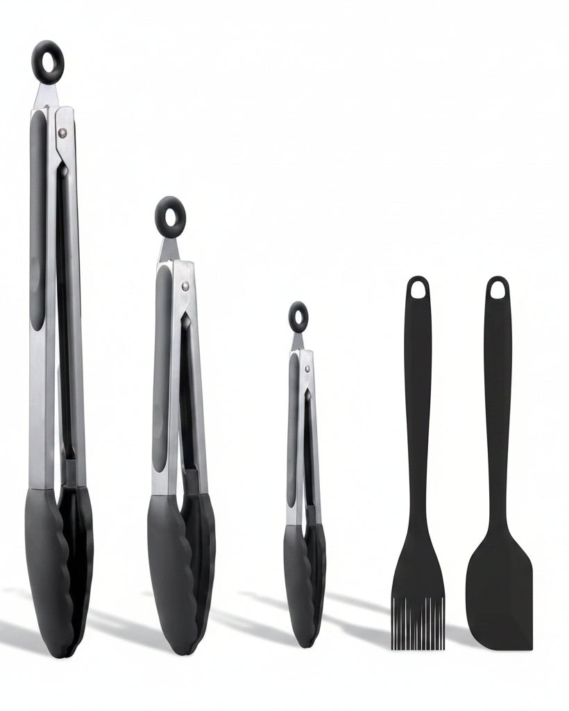 Set de Utensilios Acero Inoxidable y Silicona 6 Piezas - Image 1