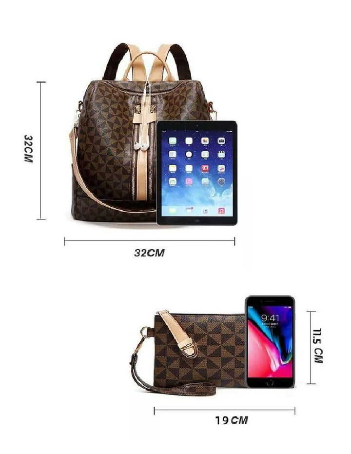 Mochila para Mujer con Cartera y Bolsillos Multifuncionales - Image 4