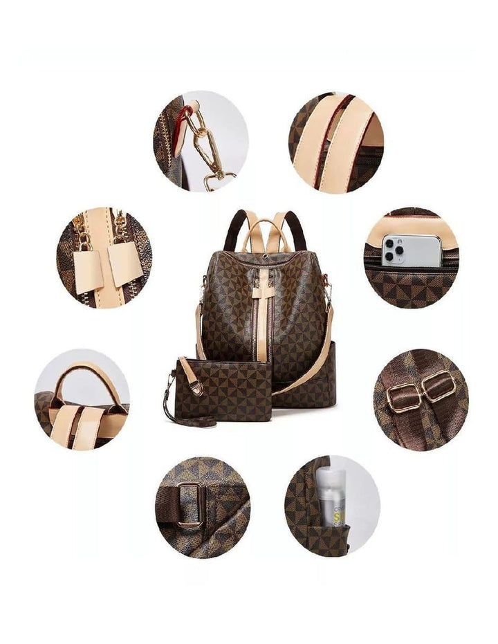 Mochila para Mujer con Cartera y Bolsillos Multifuncionales - Image 3