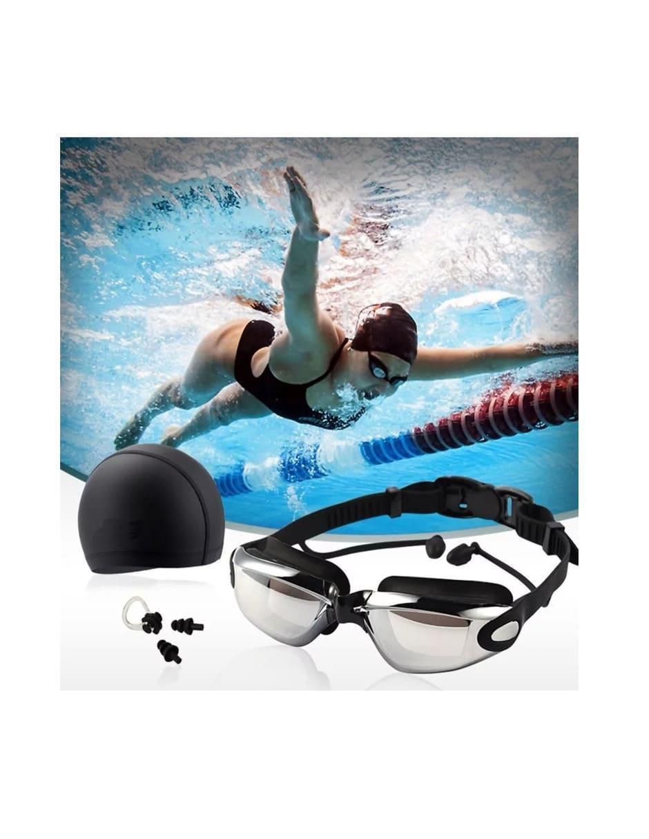 Kit Natación Lentes Gorro Clips Antivaho UV - Image 3