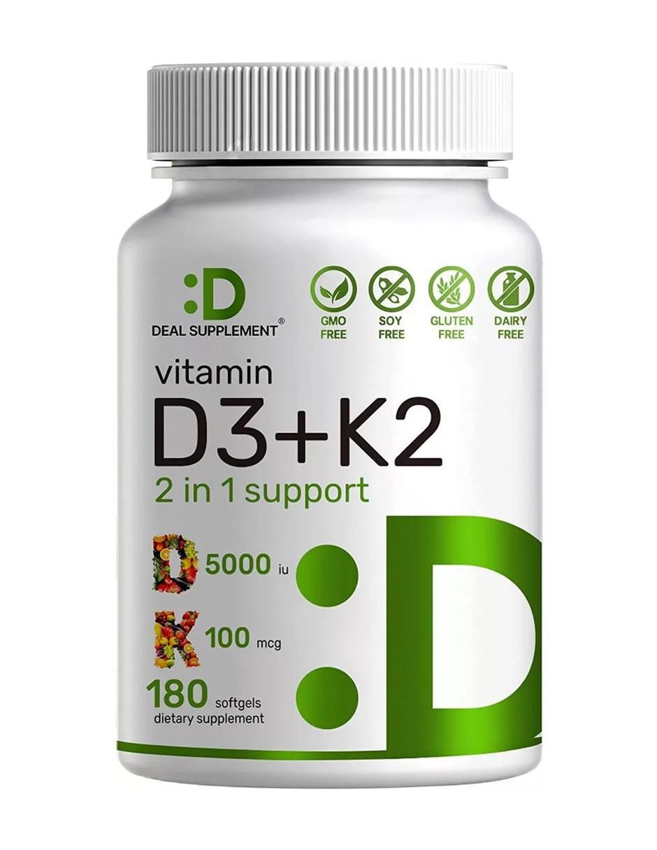 Vitamina D3 + K2 Deal Supplement 180 Cápsulas - Image 1