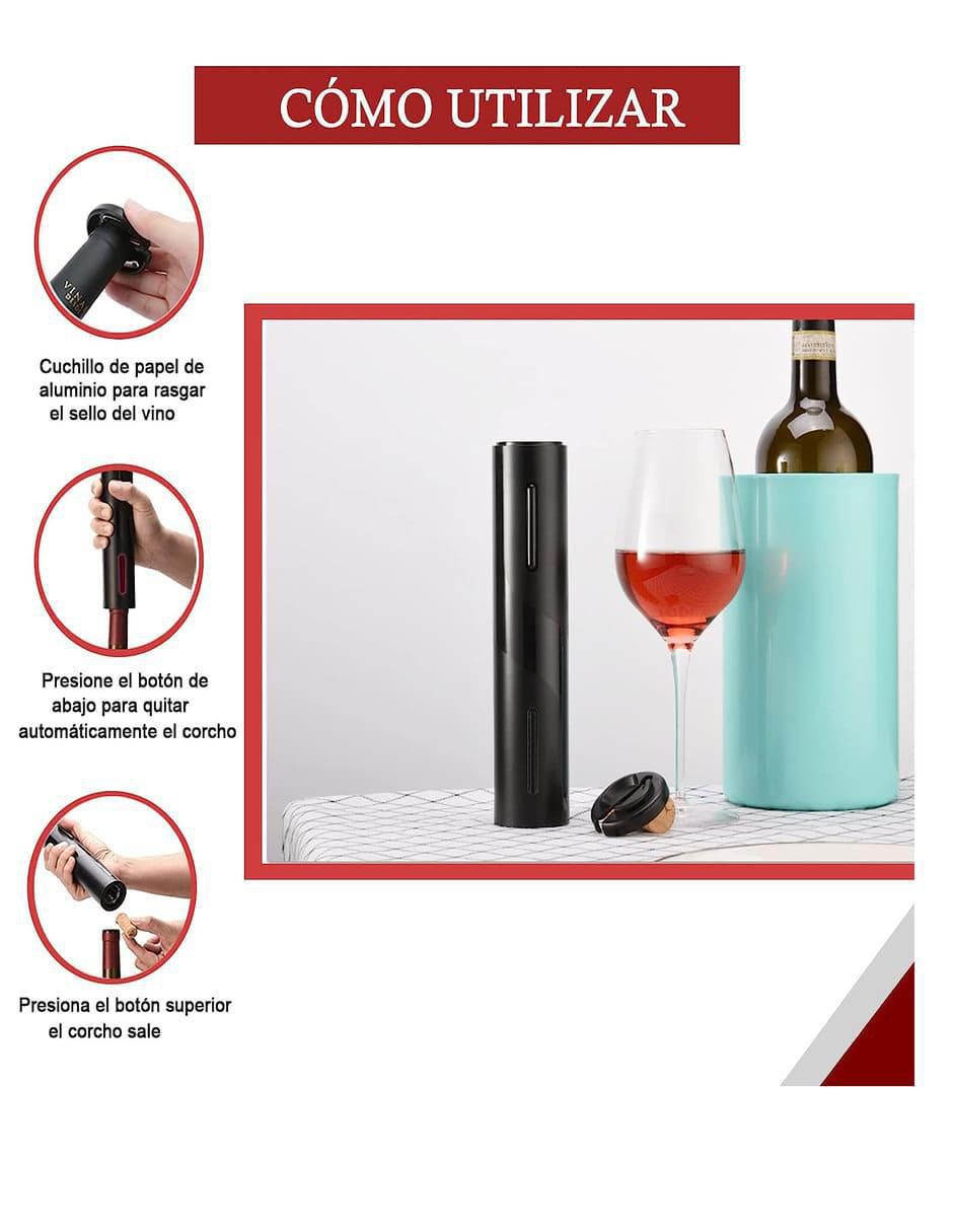 Sacacorchos Eléctrico Alas de Plástico para Vino - Image 2