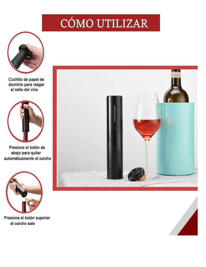 Sacacorchos Eléctrico Alas de Plástico para Vino - Image 2