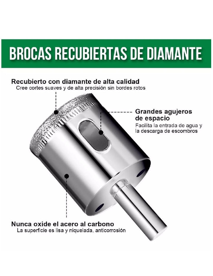 Brocas para Concreto Diamante Acero al Carbono 16 Piezas - Image 2