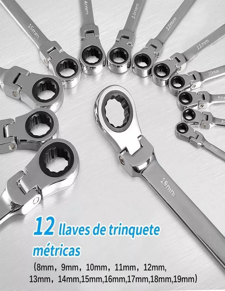 Juego Llaves Inglesas Ajustables Acero Inoxidable 28 Piezas - Image 2