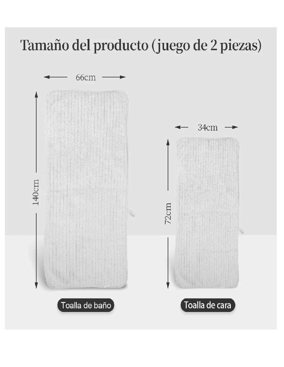 Toalla de Baño Microfibra Doble Cara 70x140cm - Image 4