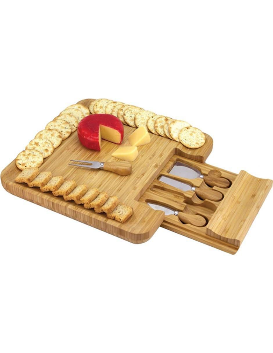 Tabla de Queso de Bambú con Cuchillos 6 piezas - Image 2