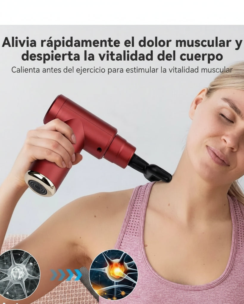 Pistola Masajeadora Corporal 6 Velocidades Rojo - Image 3