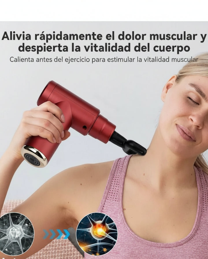 Pistola Masajeadora Corporal 6 Velocidades Rojo - Image 3