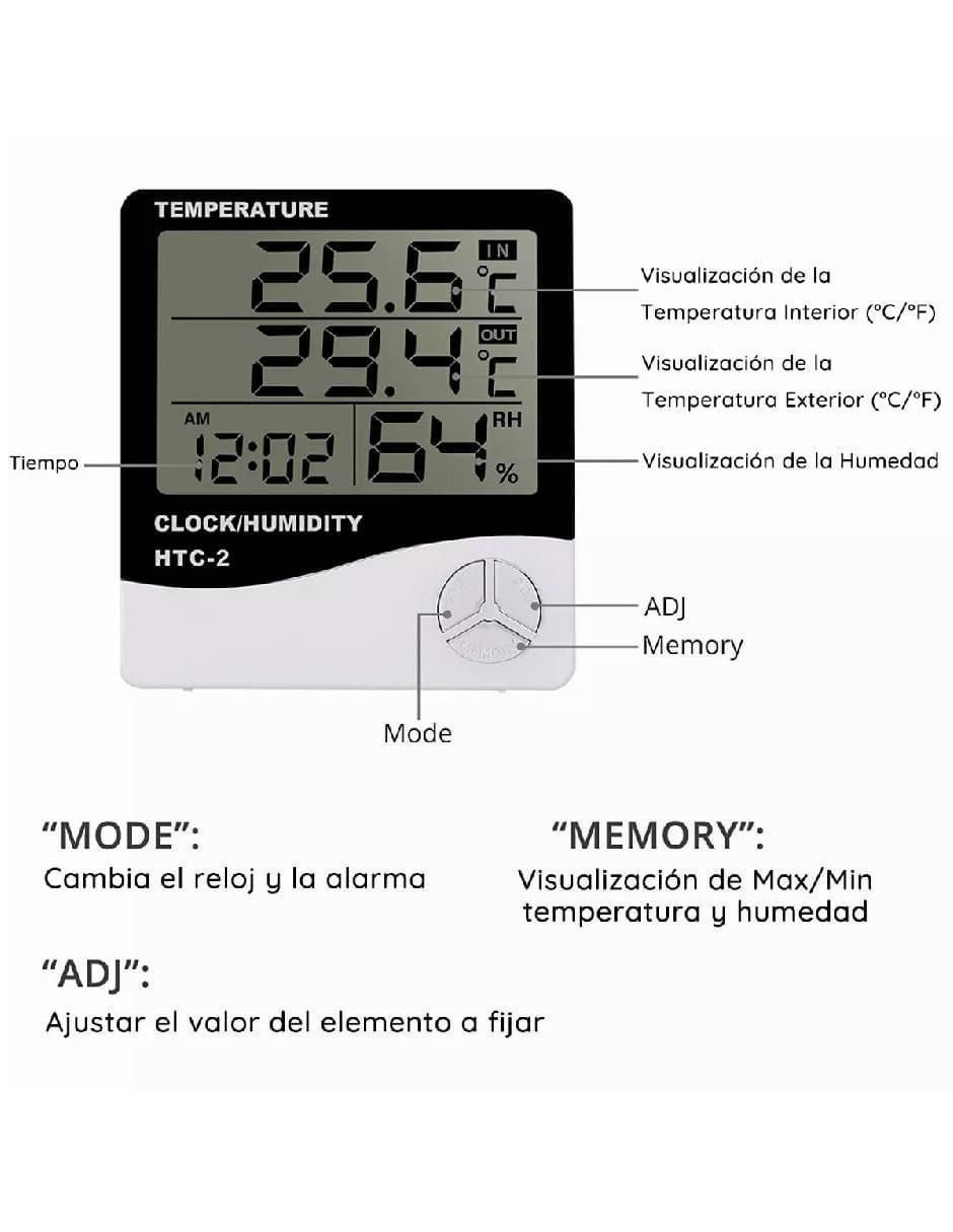 Termómetro Digital Interior Exterior con Sensor - Image 2