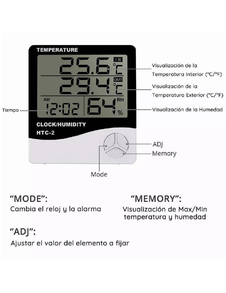 Termómetro Digital Interior Exterior con Sensor - Image 2