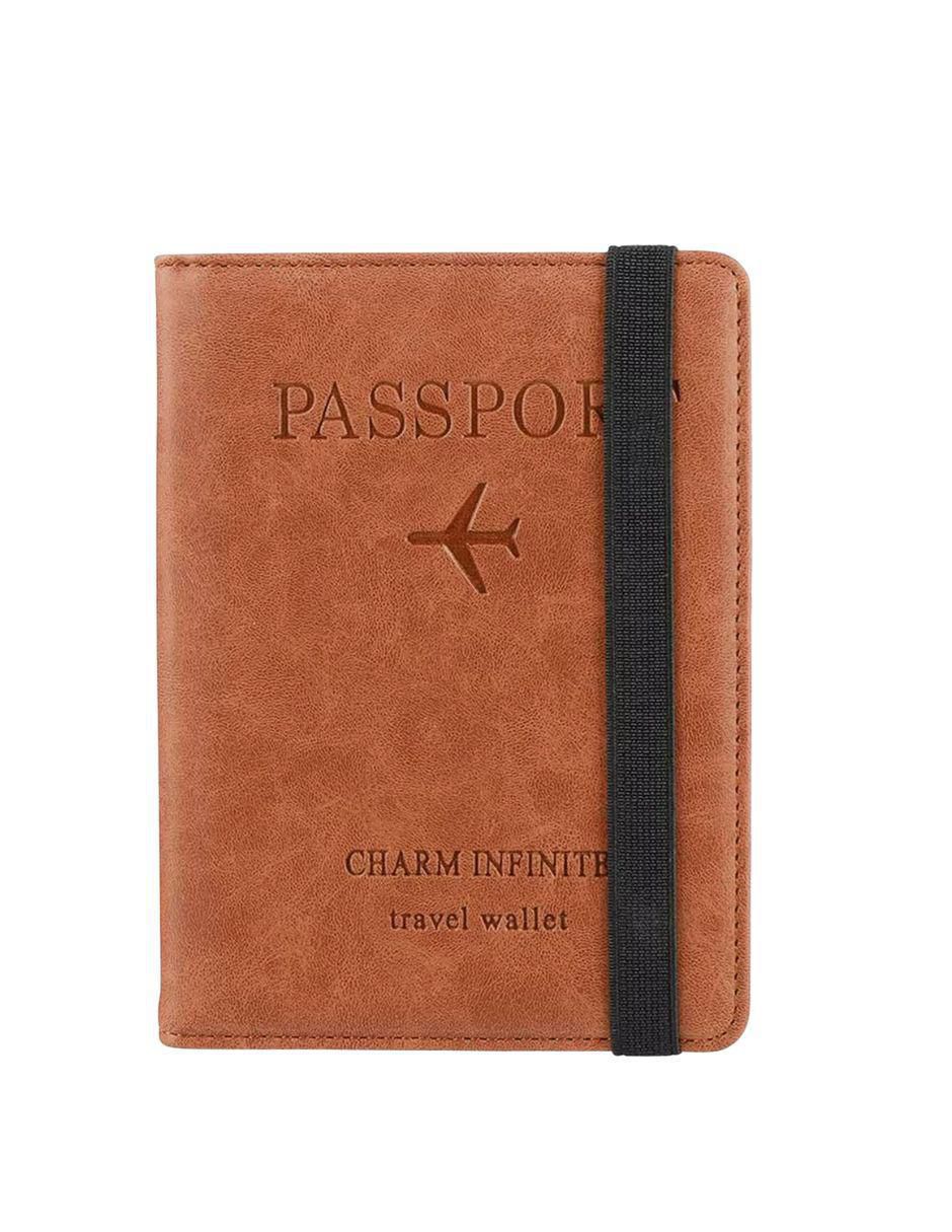 Tarjetero de Cuero Cartera Porta Pasaporte Viaje - Image 1