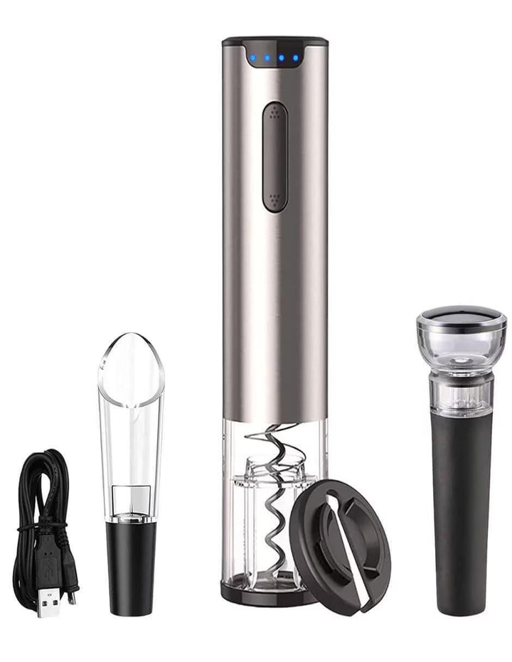 Abridor de Vino Eléctrico con Accesorios, 4 Piezas - Image 1