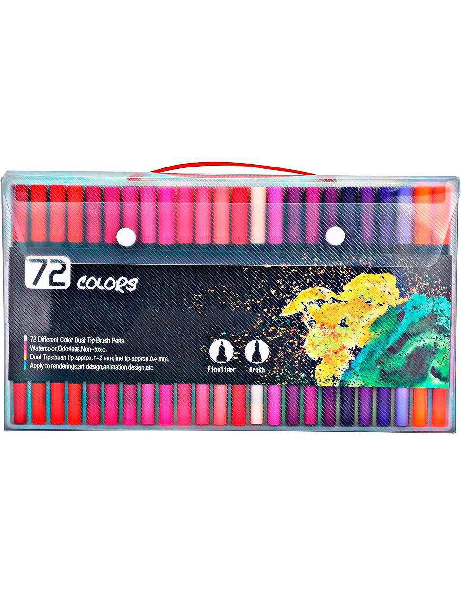 Set de Plumones 72 Colores Punta Doble - Image 1