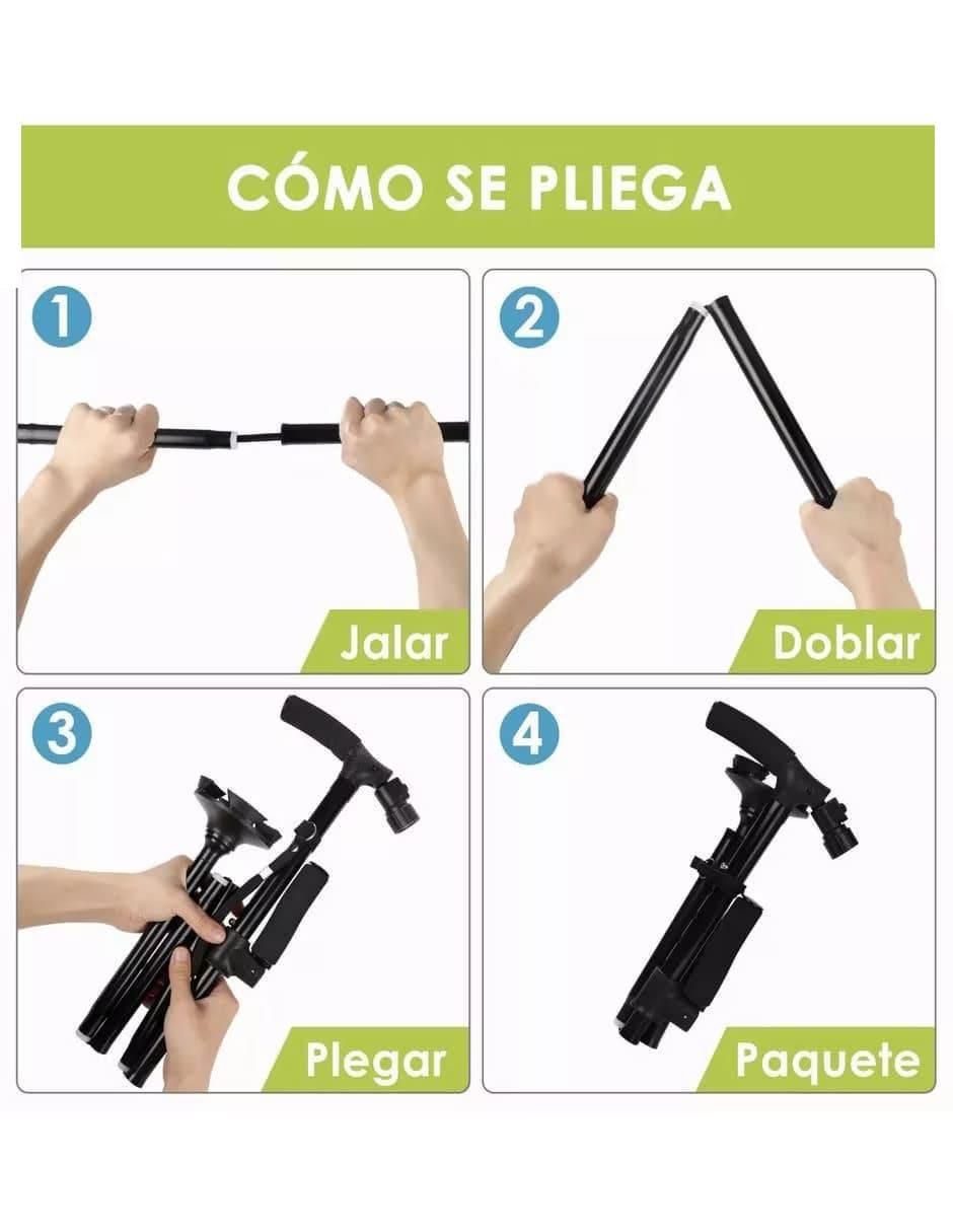 Bastón Plegable Extensible Acero 94cm - Image 1