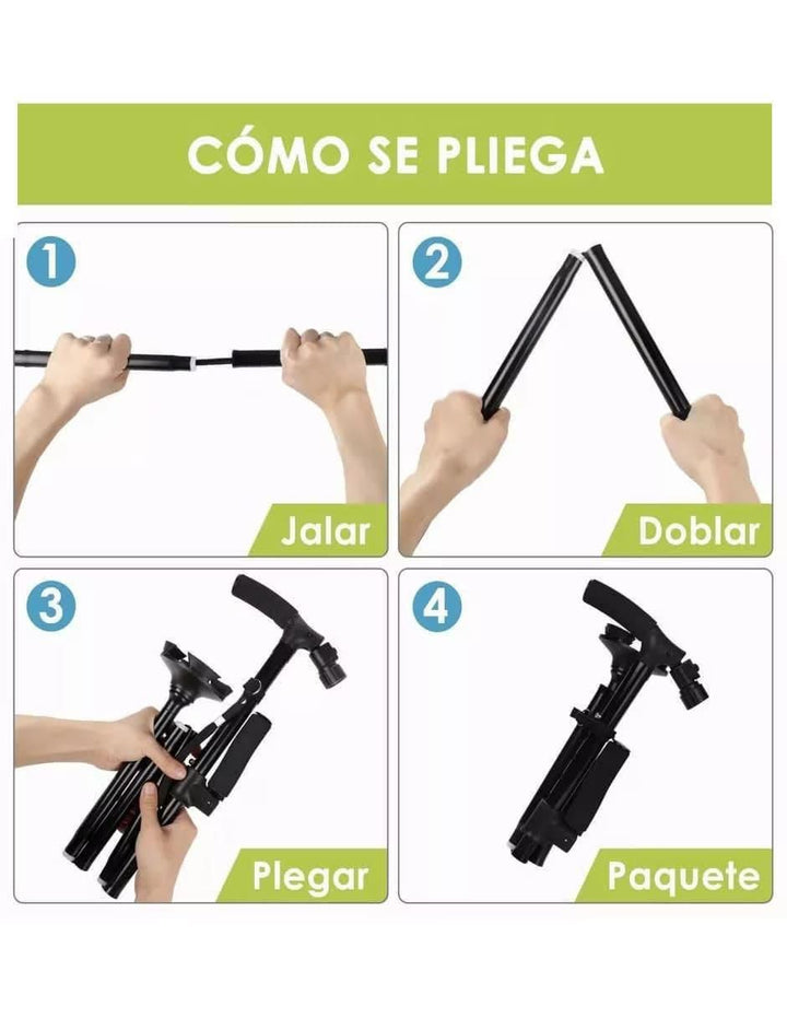Bastón Plegable Extensible Acero 94cm - Image 1