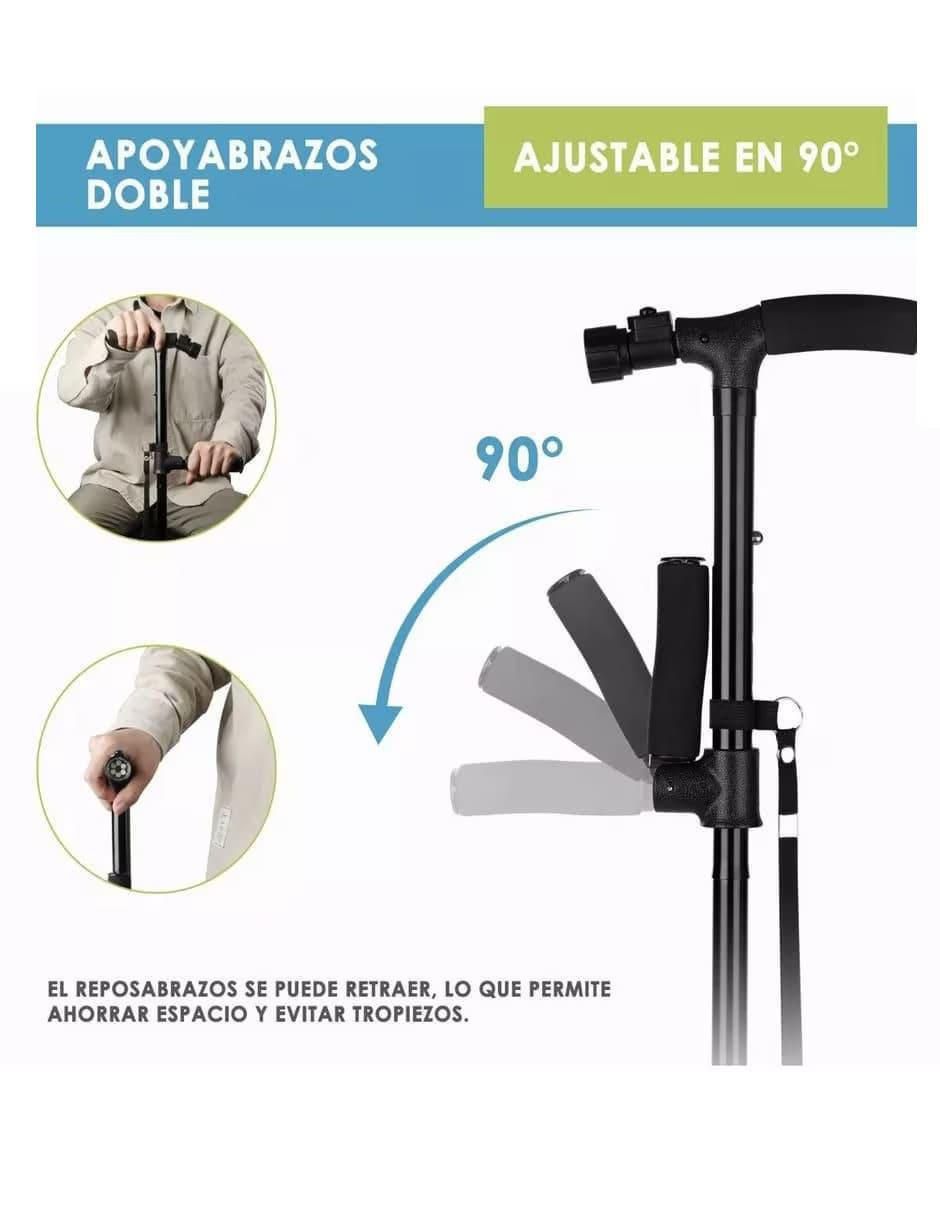 Bastón Plegable Extensible Acero 94cm - Image 2