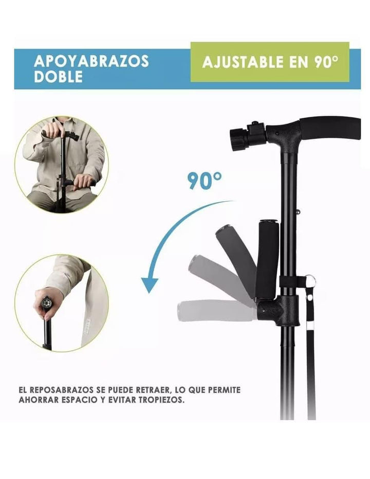 Bastón Plegable Extensible Acero 94cm - Image 2
