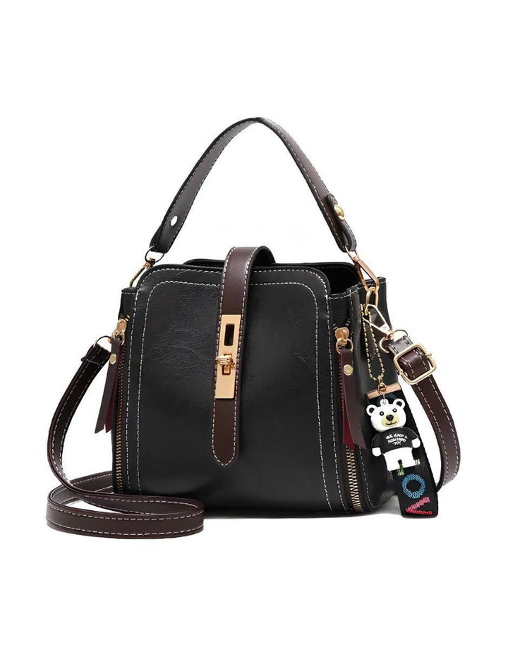 Bolsa Crossbody Cuero Vegano Mujer Negro - Image 1