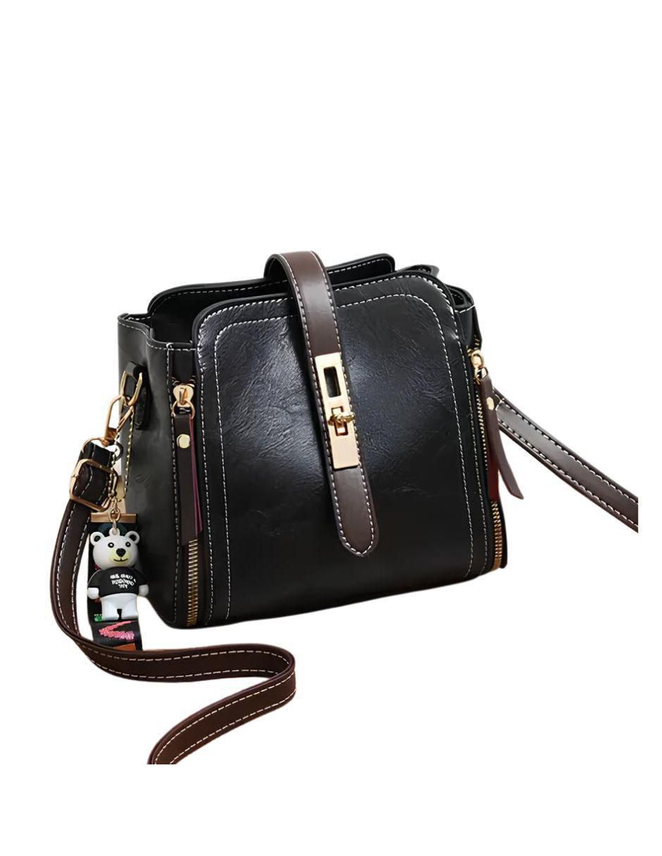 Bolsa Crossbody Cuero Vegano Mujer Negro - Image 2
