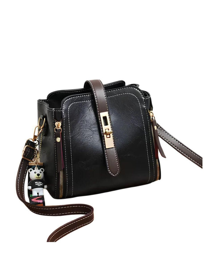 Bolsa Crossbody Cuero Vegano Mujer Negro - Image 2
