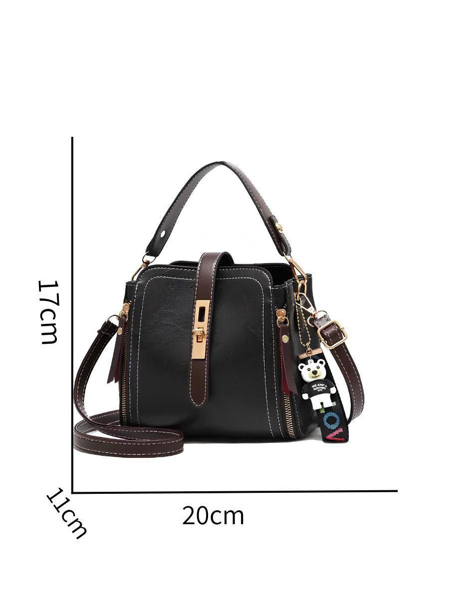 Bolsa Crossbody Cuero Vegano Mujer Negro - Image 6