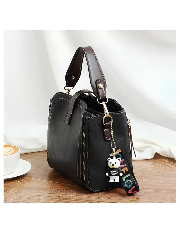 Bolsa Crossbody Cuero Vegano Mujer Negro - Image 4