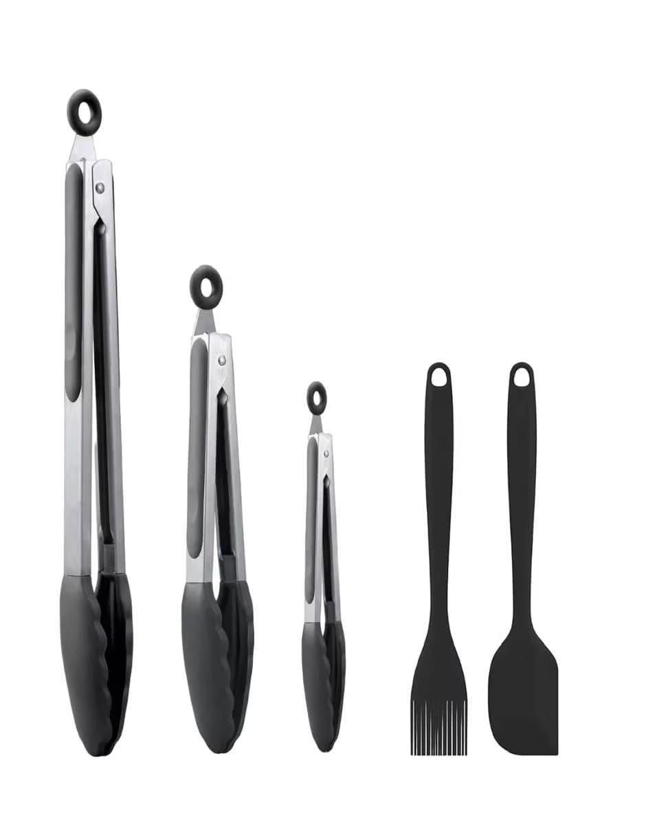 Pinzas de Cocina Silicona Acero Inoxidable - Image 1