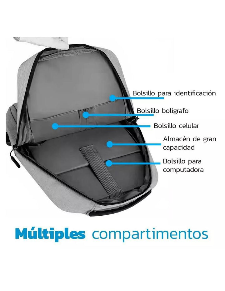 Mochila Antirrobo Impermeable con Puerto USB - Image 4