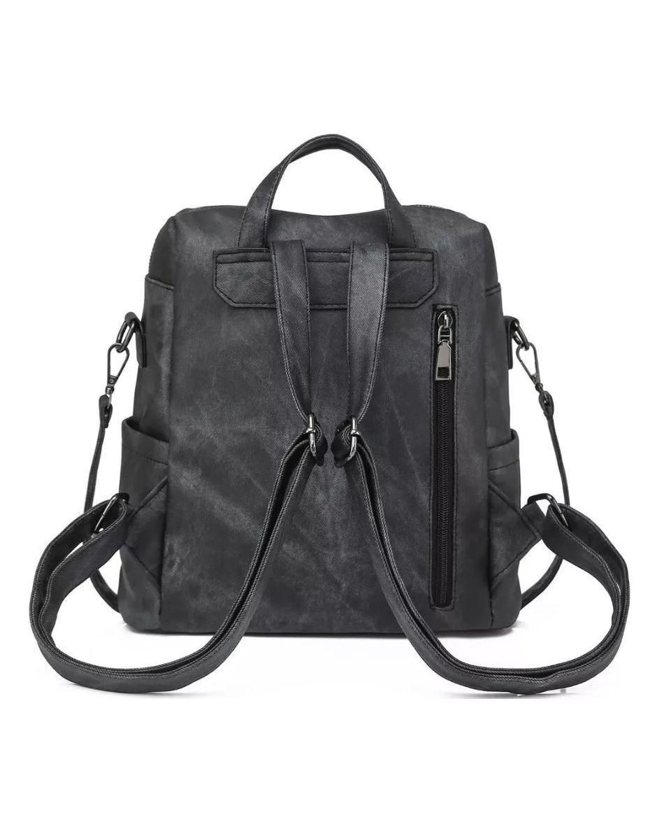 Mochila Impermeable Mujer 6 Bolsillos Negro - Image 2