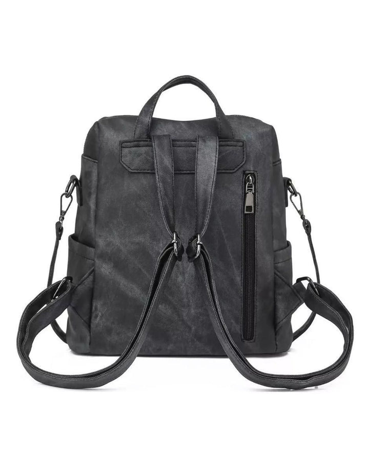 Mochila Impermeable Mujer 6 Bolsillos Negro - Image 2