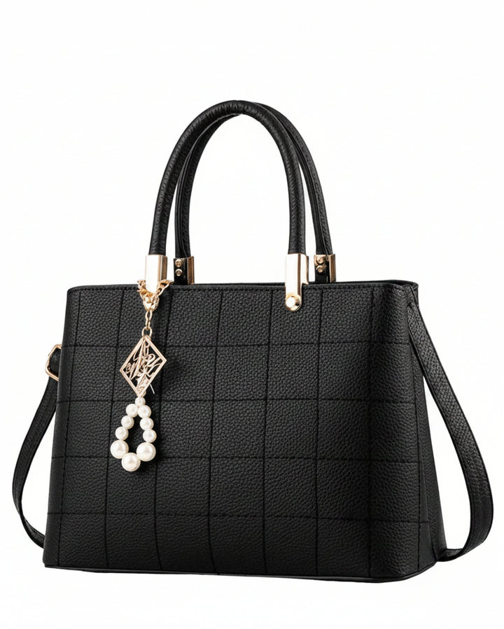 Bolsa Messenger de Cuero para Mujer Negro 30cm - Image 1