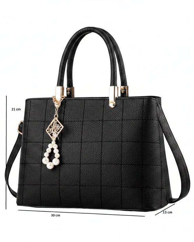Bolsa Messenger de Cuero para Mujer Negro 30cm - Image 4