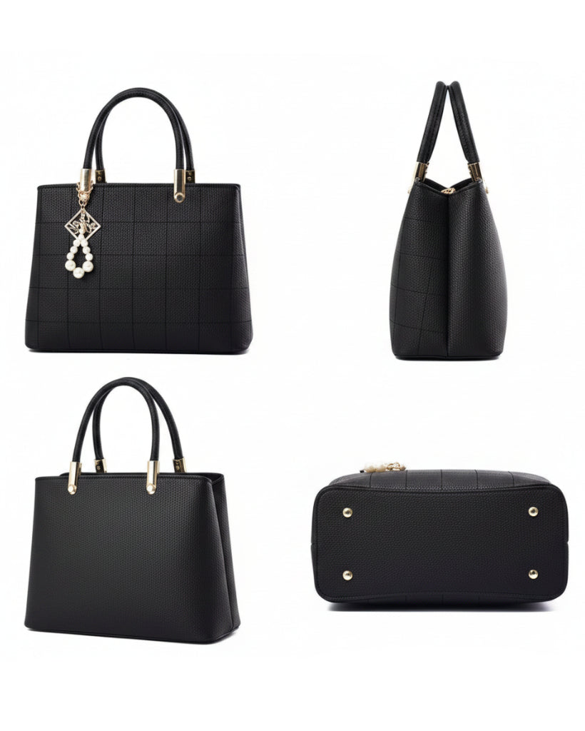 Bolsa Messenger de Cuero para Mujer Negro 30cm - Image 3