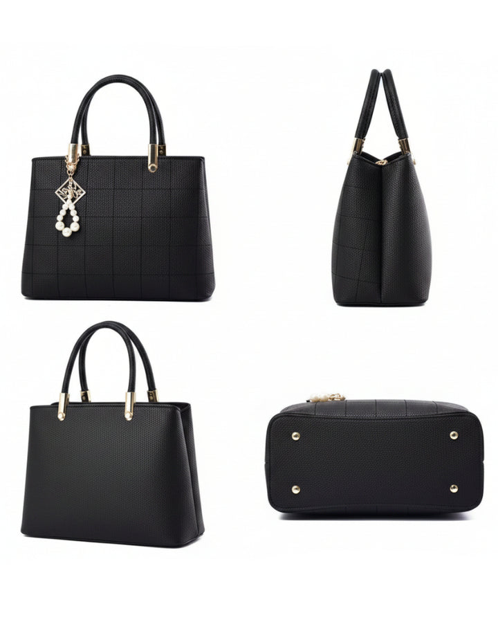 Bolsa Messenger de Cuero para Mujer Negro 30cm - Image 3