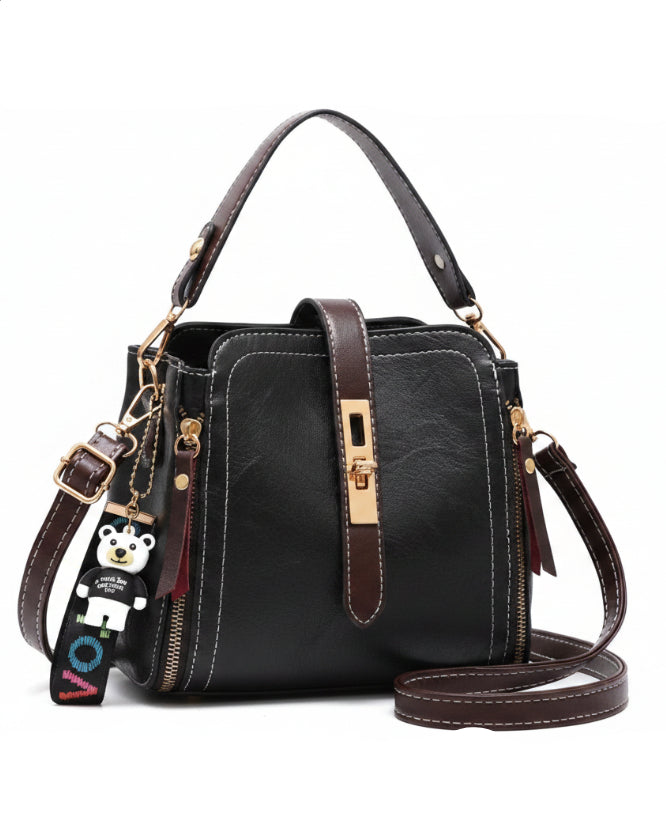 Bolsa Crossbody de Cuero para Mujer Negro - Image 5